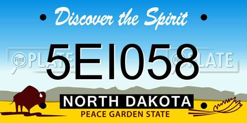 5EI058 North Dakota License Plate