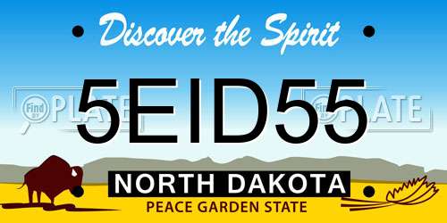 5EID55 North Dakota License Plate