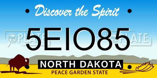 5EIO85 North Dakota License Plate