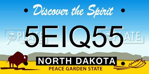 5EIQ55 North Dakota License Plate