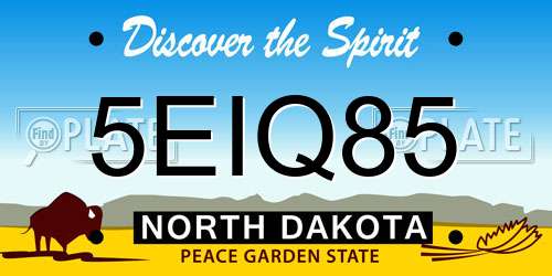 5EIQ85 North Dakota License Plate