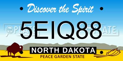 5EIQ88 North Dakota License Plate