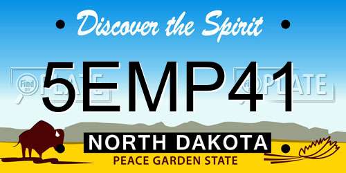 5EMP41 North Dakota License Plate
