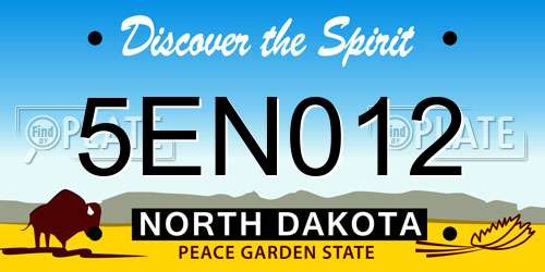 5EN012 North Dakota License Plate