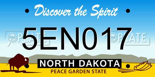 5EN017 North Dakota License Plate