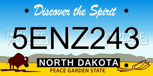 5ENZ243 North Dakota License Plate