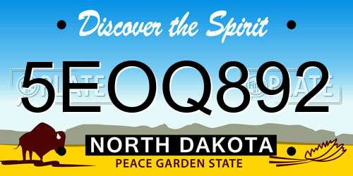 5EOQ892 North Dakota License Plate