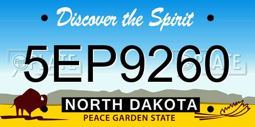5EP9260 North Dakota License Plate