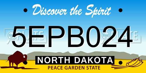 5EPB024 North Dakota License Plate