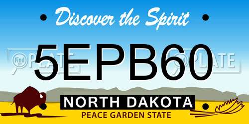 5EPB60 North Dakota License Plate