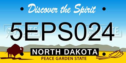5EPS024 North Dakota License Plate