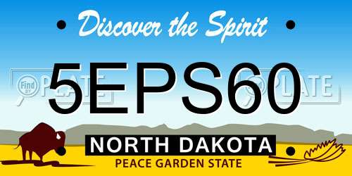 5EPS60 North Dakota License Plate
