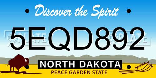 5EQD892 North Dakota License Plate