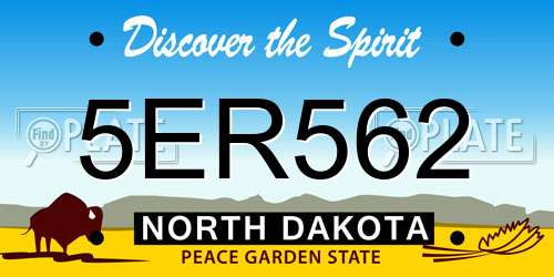 5ER562 North Dakota License Plate