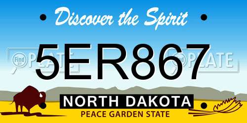5ER867 North Dakota License Plate