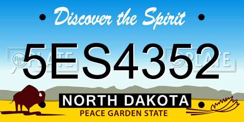 5ES4352 North Dakota License Plate