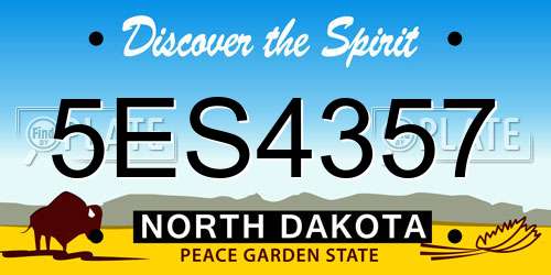 5ES4357 North Dakota License Plate