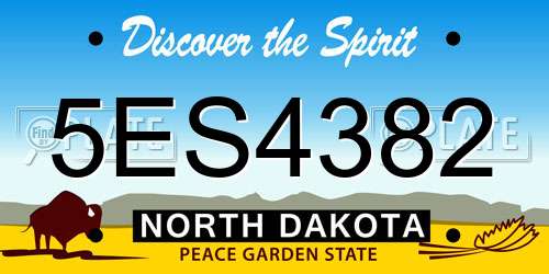 5ES4382 North Dakota License Plate
