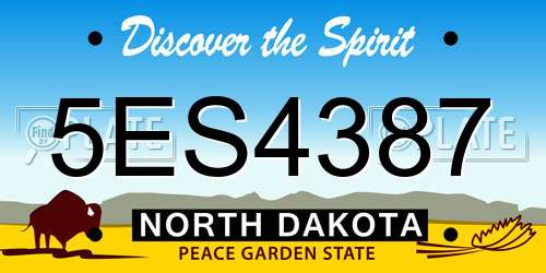 5ES4387 North Dakota License Plate