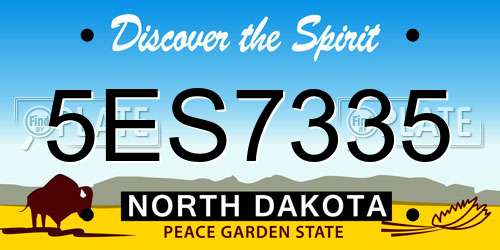 5ES7335 North Dakota License Plate