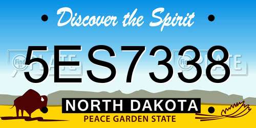 5ES7338 North Dakota License Plate
