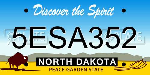 5ESA352 North Dakota License Plate