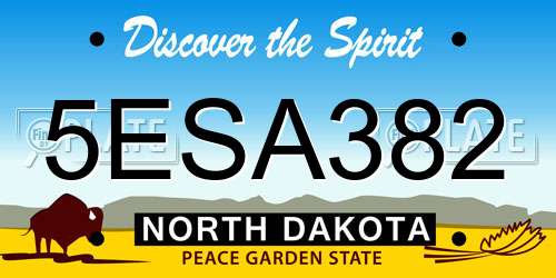 5ESA382 North Dakota License Plate