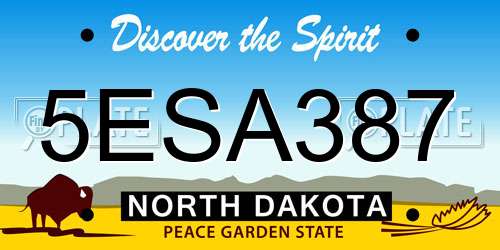 5ESA387 North Dakota License Plate