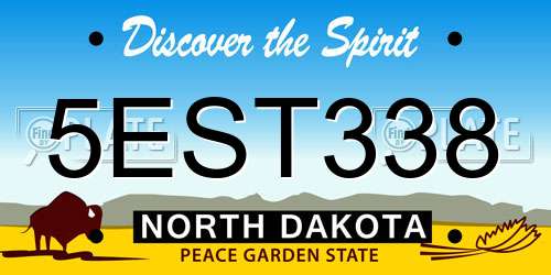 5EST338 North Dakota License Plate