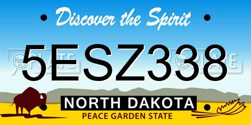 5ESZ338 North Dakota License Plate