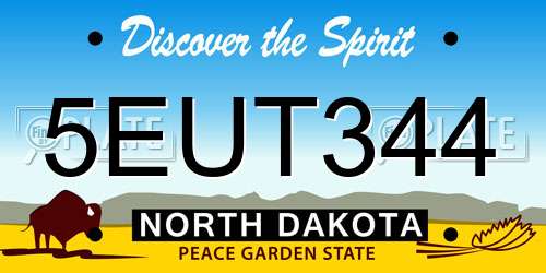 5EUT344 North Dakota License Plate
