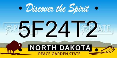 5F24T2 North Dakota License Plate