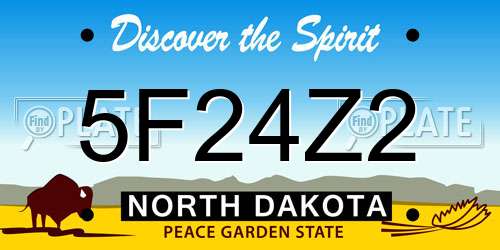 5F24Z2 North Dakota License Plate