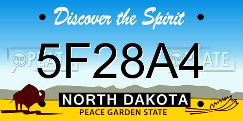 5F28A4 North Dakota License Plate