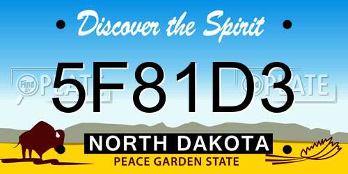 5F81D3 North Dakota License Plate