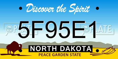 5F95E1 North Dakota License Plate