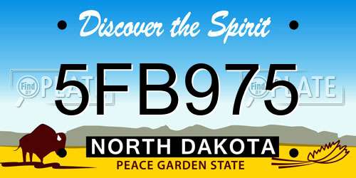 5FB975 North Dakota License Plate