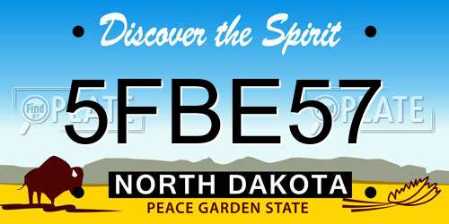 5FBE57 North Dakota License Plate