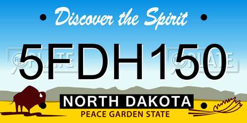 5FDH150 North Dakota License Plate