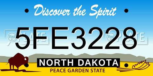 5FE3228 North Dakota License Plate
