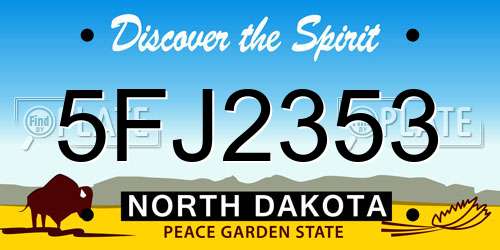 5FJ2353 North Dakota License Plate