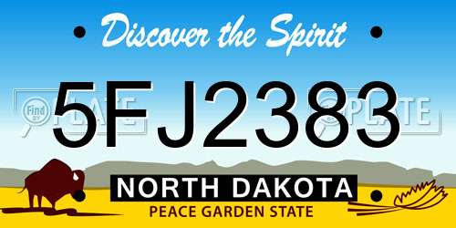 5FJ2383 North Dakota License Plate
