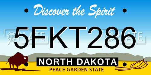 5FKT286 North Dakota License Plate