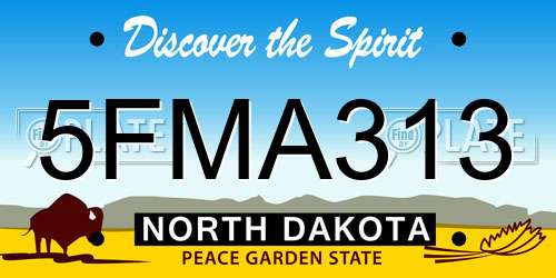 5FMA313 North Dakota License Plate