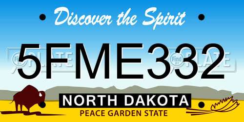 5FME332 North Dakota License Plate