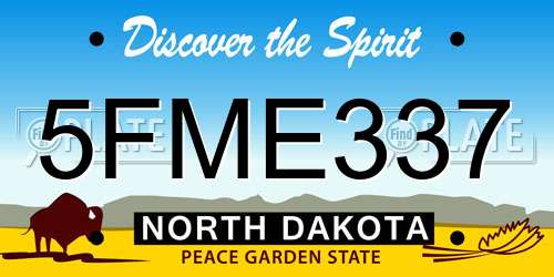 5FME337 North Dakota License Plate