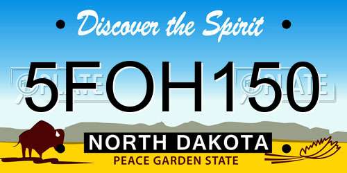 5FOH150 North Dakota License Plate