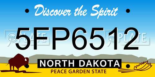 5FP6512 North Dakota License Plate