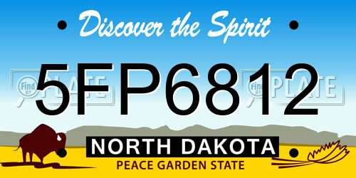 5FP6812 North Dakota License Plate