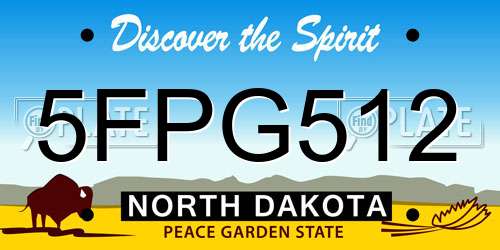 5FPG512 North Dakota License Plate